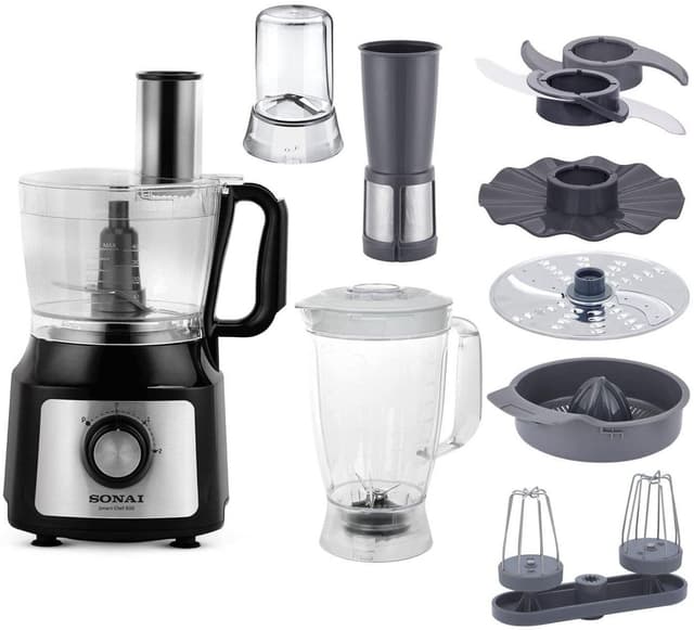 محضر طعام بالملحقات سوناي سمارت شيف 800 ، قدرة 800 وات ، اسود - SH-5800