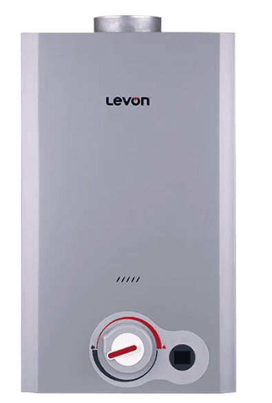 سخان مياه غاز ديجيتال ليفون ، سعة 10 لتر ، فضي - 6518131