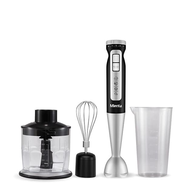 Mienta Turbo Plus Hand Blender with Attachments 1000 Watt Black Silver - HB111438A