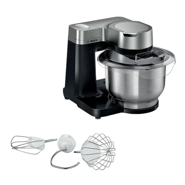 محضر طعام بالملحقات بوش مام سيريز 2 ، قدرة 900 وات ، اسود وفضي - MUMS2VM00