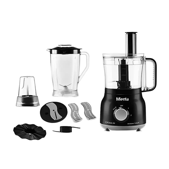 Mienta Food Processor , 800 Watt Black - FP14922B