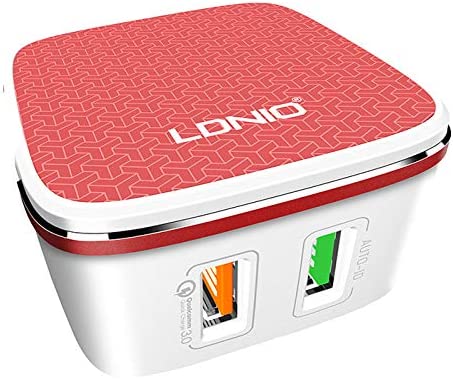 LDNIO Wall Charger, 2 USB-A Ports, 4.2A, 30W, with USB to Micro USB Cable, White - A2405Q