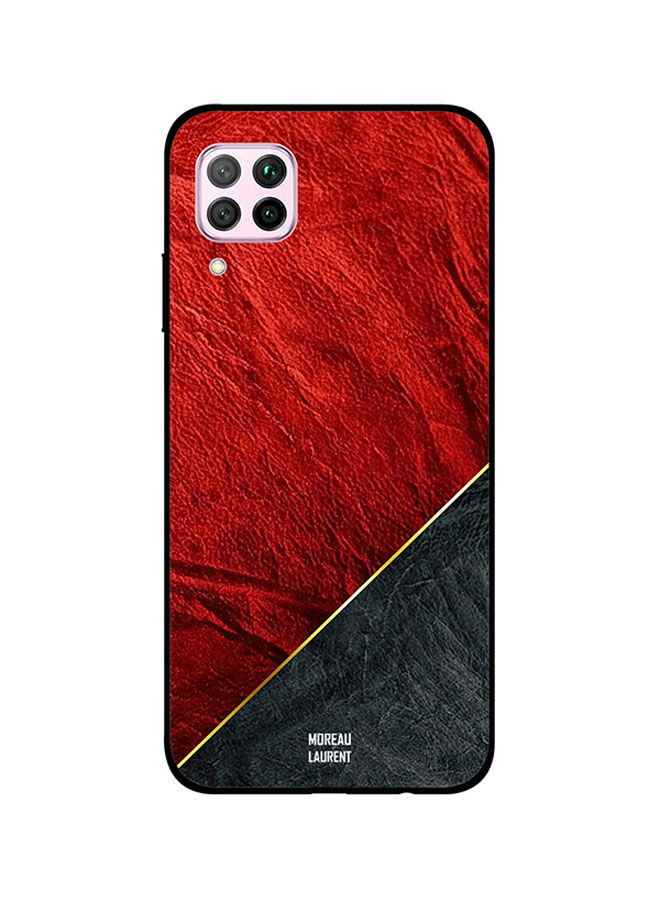 Moreau Laurent Red and Black Leather Pattern Printed Back Cover for Huawei Nova 7i