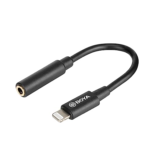 BOYA Apple MFi Certified AUX Cord by K3 for iPhone 14 3.5mm TRRS to Lightning