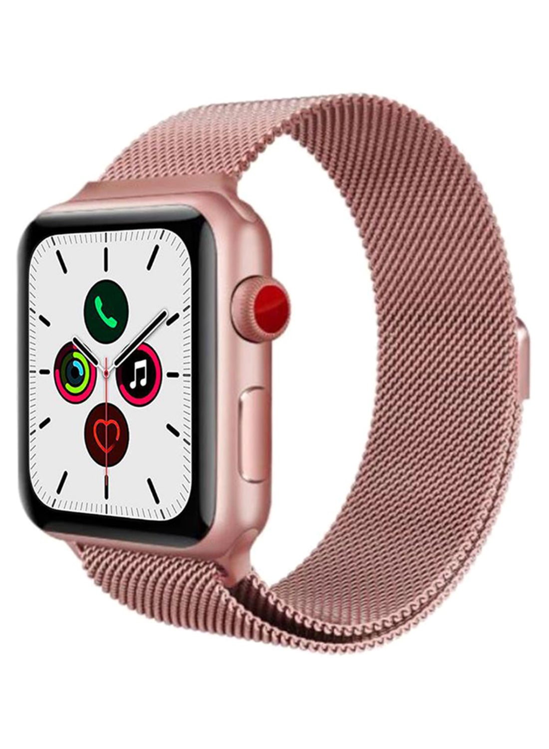 Perfii Stainless Steel Replacement Strap for Apple Smart Watch, 42-44mm, Rose - PBM44BRC