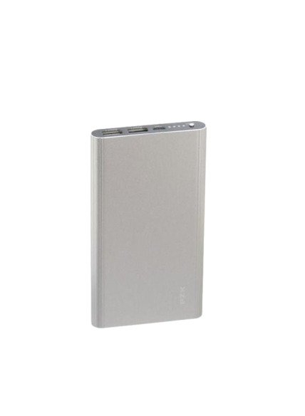 PZX Wired Power Bank, 20000 mAh, 2 USB Ports, Silver - C158