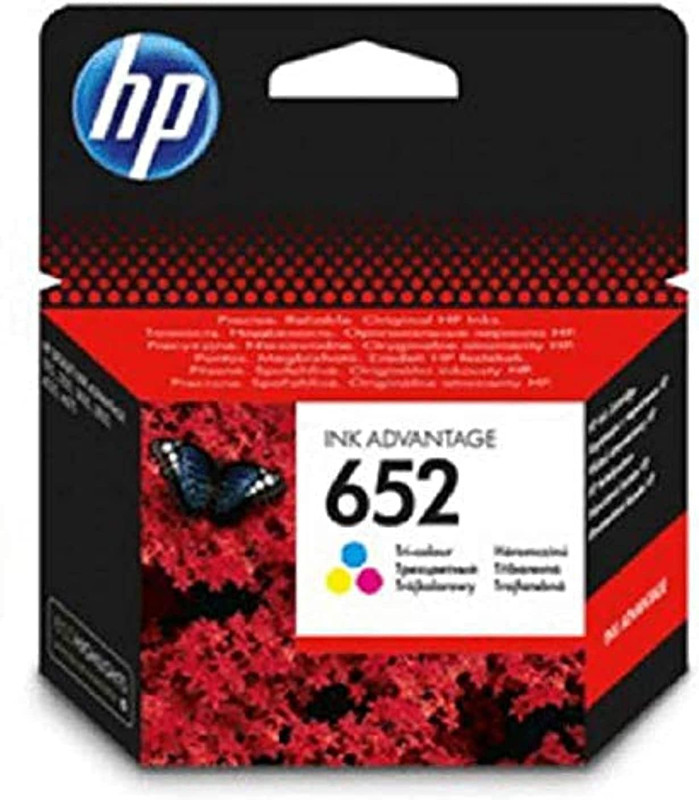 HP 652C Ink Cartridge, 200 pages, Multicolor - F6V24A