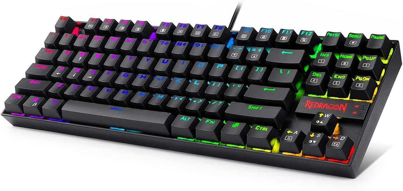 REDRAGON K552 RGB KUMARA Mechanical Gaming Keyboard - Blue Switches - Full RGB LED Lighting - Black