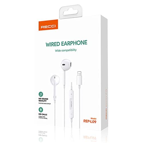 Recci Rep-L09 Wired Earphone with Mic - White