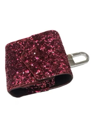 Leather Case for Apple AirPods- Glitter  Red