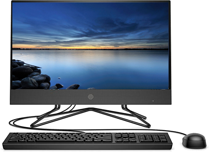 HP 200 G4 22 All in One Computer, Intel Core i3 10110U, 21.5 Inch FHD, 1TB HDD, 4GB RAM, Intel UHD Graphics, DOS, with Wired Keyboard and Mouse, Gray - 9UG59EA