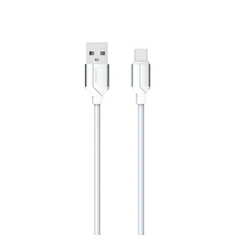 LDNIO USB-A to USB-C Charging Cable, 1 Meter, 2.4A, White - LS391