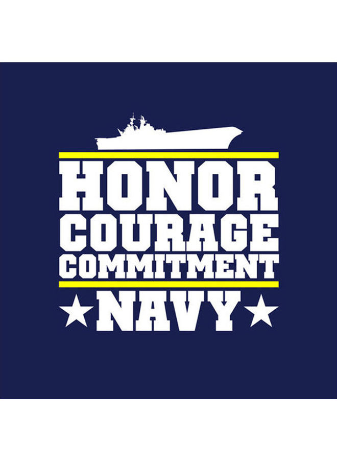 لاصقة حماية بطبعة عبارة Honor Courace Commitment Navy لابل ايفون 8 بلس