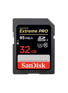 كارت ذاكرة SDHC سانديسك اكستريم برو، 32 جيجا، 95 ميجابايت في الثانية لكاميرات DSLR وديجيتال وكاميرات HD فيديو - SDSDXPA-032G-X46