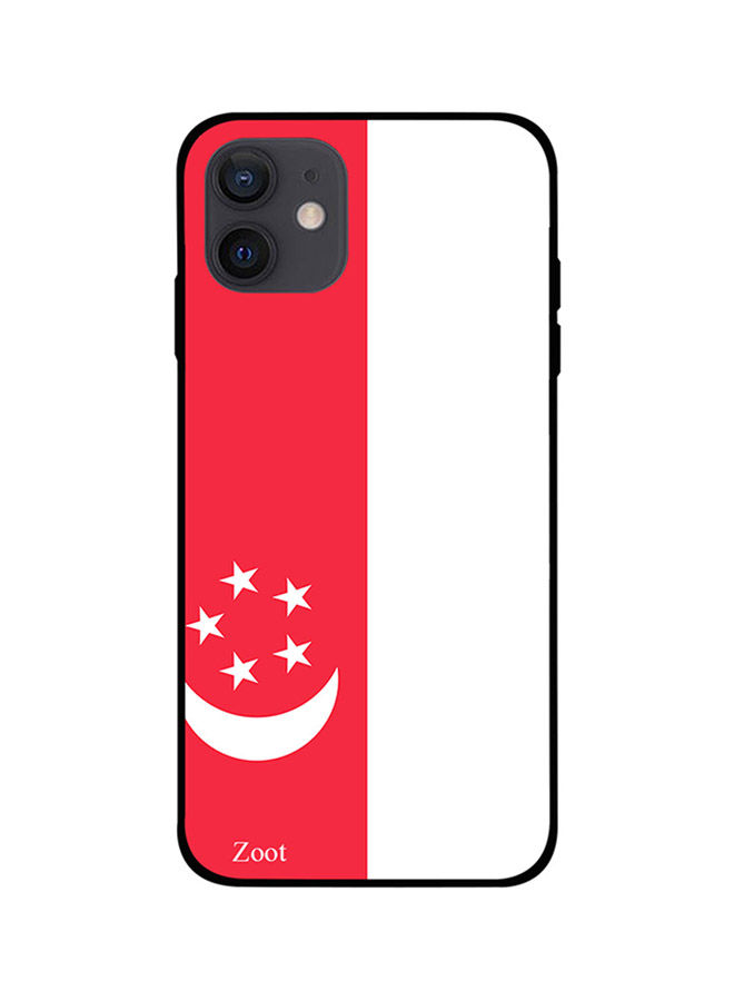 جراب ظهر بطبعة علم سنغافورة لابل ايفون 12 ميني