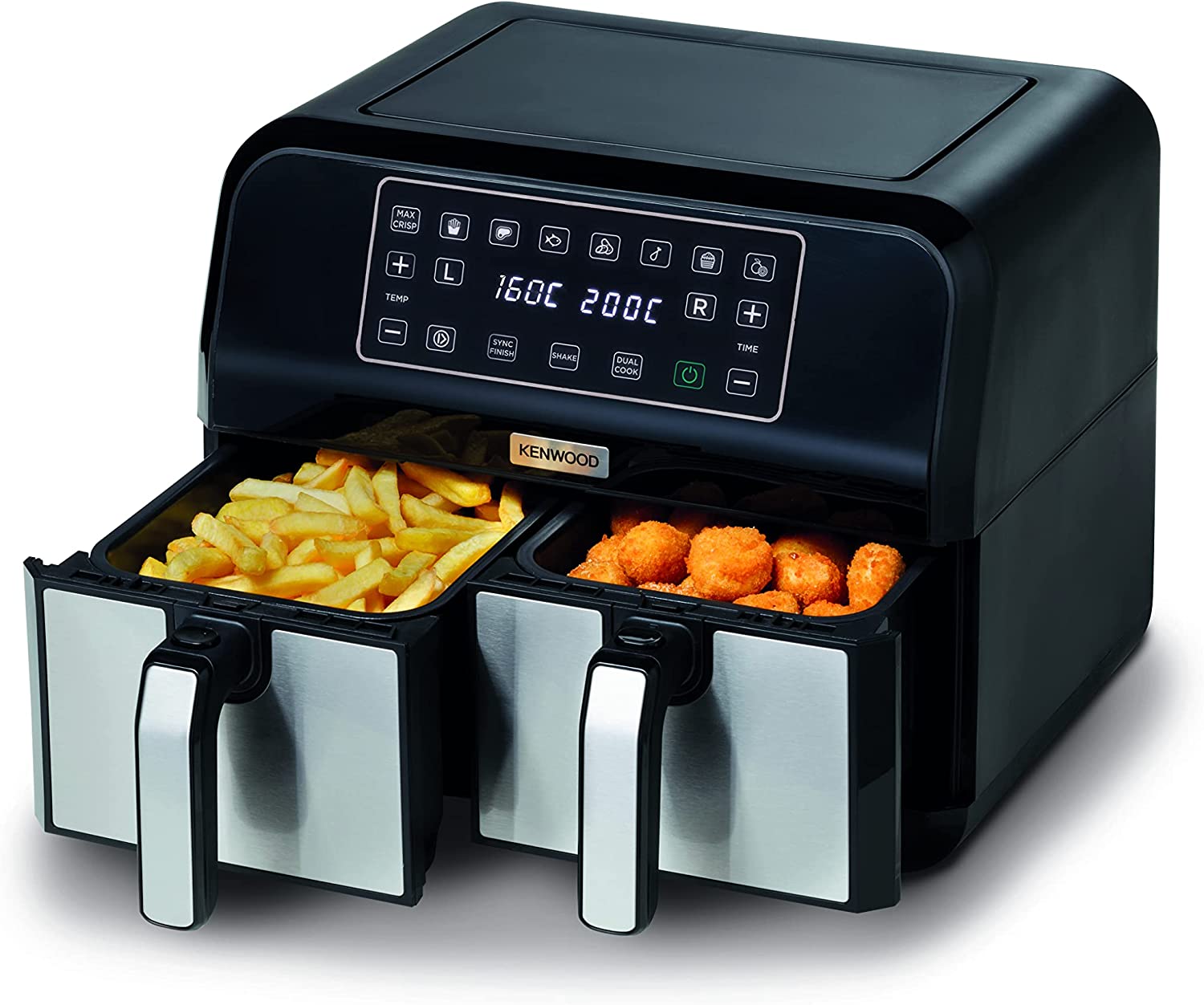 Kenwood Digital Twin XXXL Air Fryer, 8 Liters, Black and Silver - HFM75.000MB Without Warranty