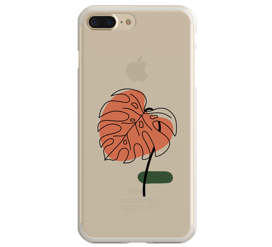 Covery Transparent Leaf Pattern Back Cover for Apple Iphone 8 Plus