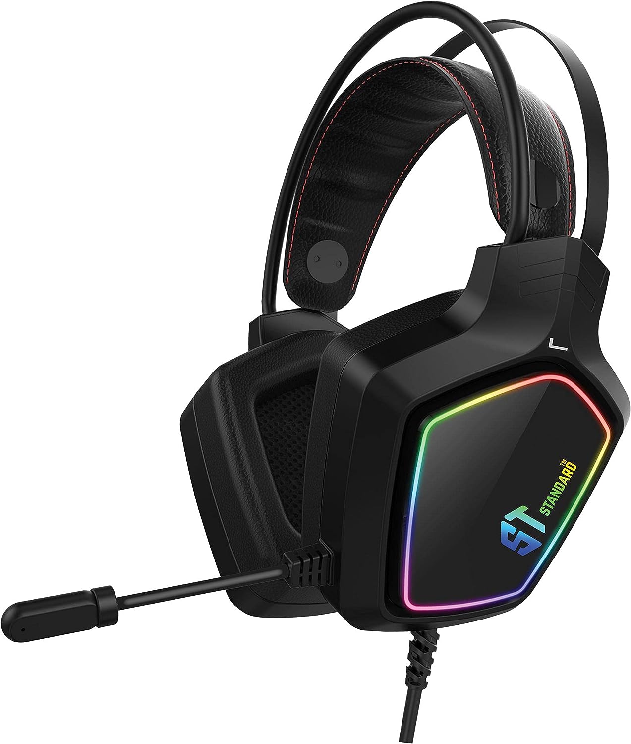 Standard Wired Over Ear Gaming Headphones with Microphone, Black - GM08