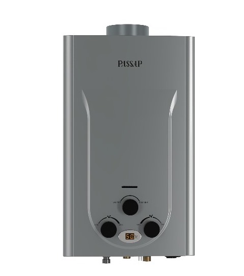 Passap Gas Water Heater with Chimney, 10 Liters, Silver - WH-10L