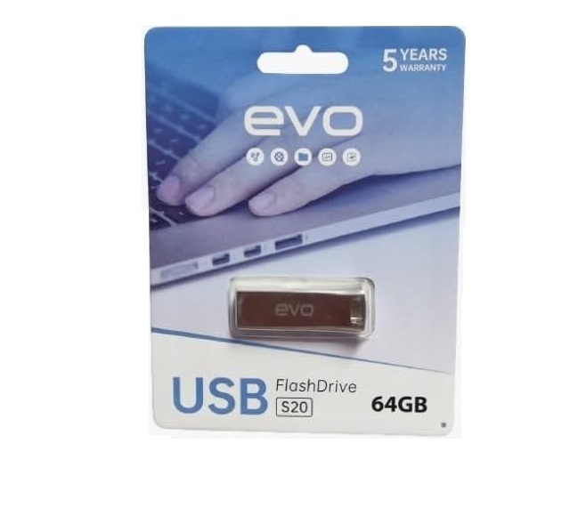 Evo S20 USB Flash Drive, 64GB - Silver