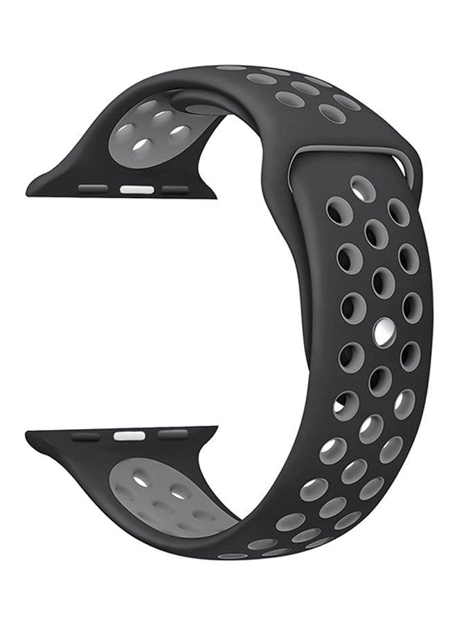 Replacement Silicone Band for Apple Watch 42mm- Black and Grey