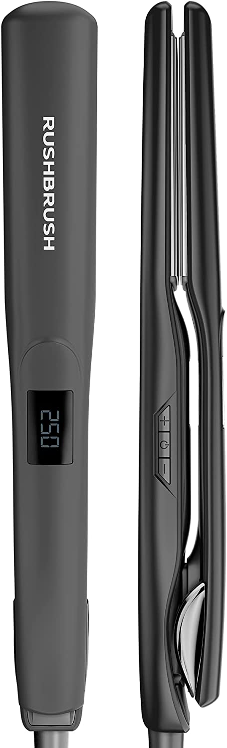 Rush Brush X2 Max Hair Straightener, Black- RB-X2MAX-Black