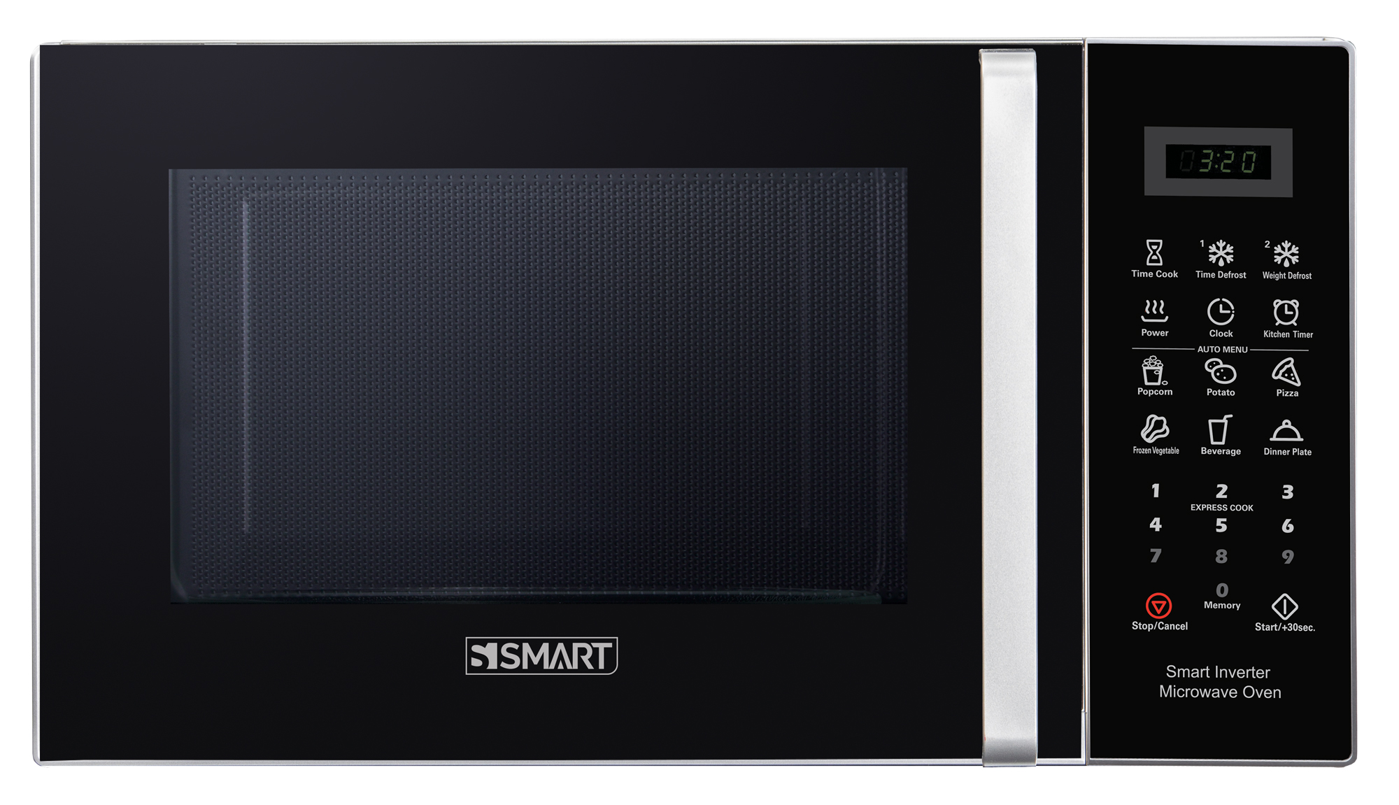 Smart Inverter Microwave, 25 Liters, 800 Watt, Silver and Black - SMW253AXX