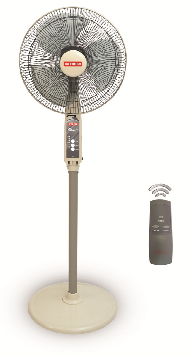 Fresh Smart Stand Fan With Remote Control, 16 Inch - Grey