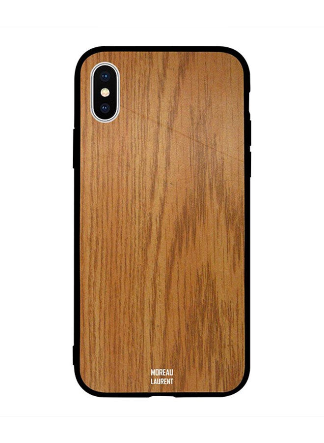 Brown Plywood Pattern Printed Back Cover for Apple iPhone X