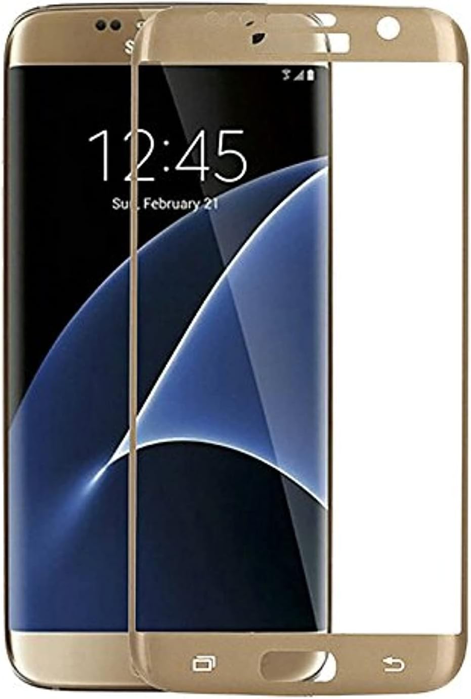 Ineix 3D Tempered Glass Screen Protector for Samsung Galaxy S7 Edge - Transparent with Gold Frame