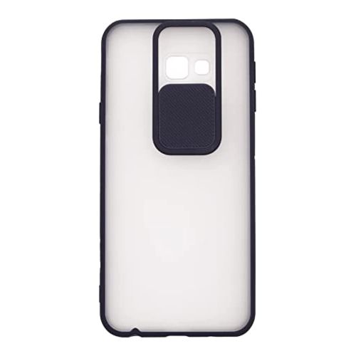 Stratg Back Cover with Camera Slider for Samsung Galaxy J4 Plus - Transparent and Black