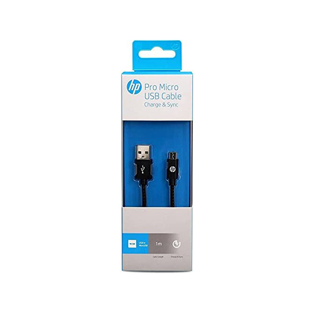 HP Pro USB to Micro USB Charging Cable, 1 Meter - Black, HP041GBBLK1TW