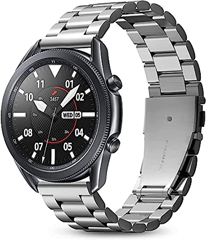 Stainless Steel Metal Band For Samsung Galaxy Watch 3 Galaxy Watch 46mm Gear S3 Frontier and Classic Huawei GT2 GT2e GT2 Pro from Smart Stuff Silver Best price in Egypt B.TECH