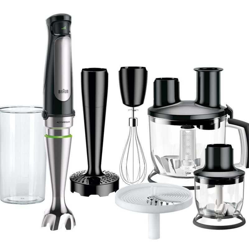 Braun MultiQuick 7 Hand Blender Set, 1000 Watt, Black and Silver - MQ 7087X