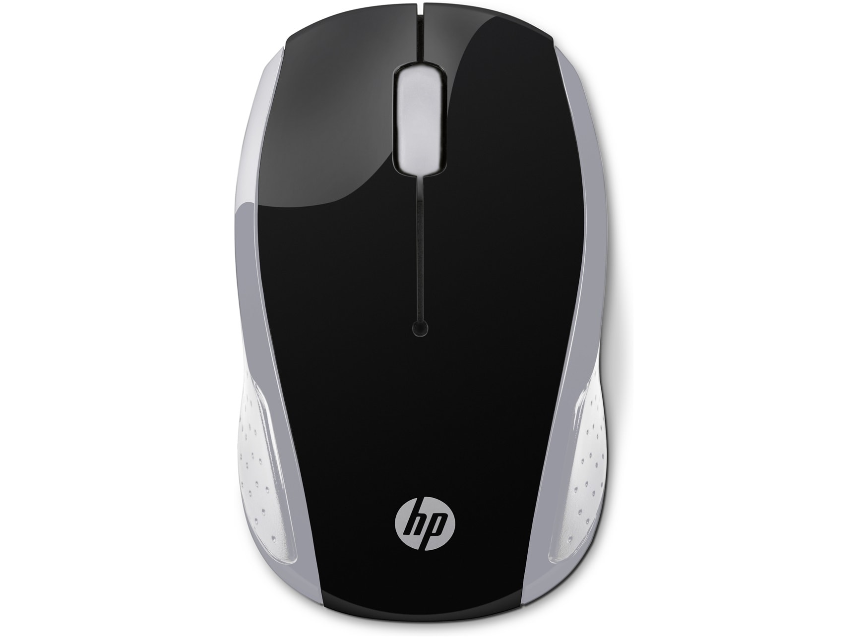 HP 200 Optical Wireless Mouse, 1600 DPI, Black and Silver - 2HU84AA-ABB