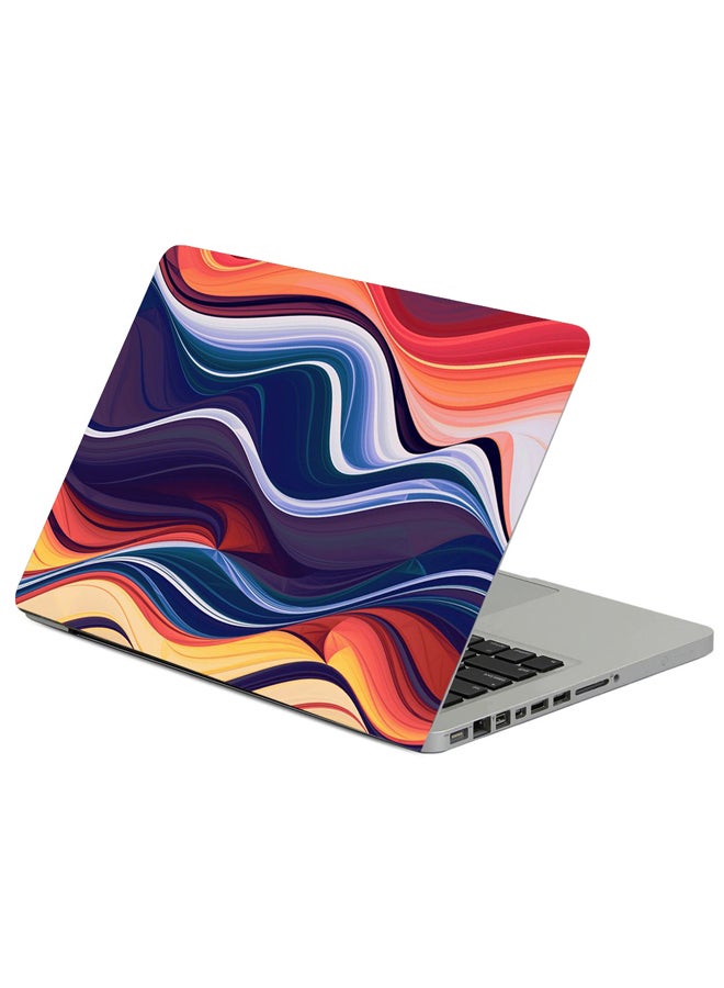 Colorful Waves Abstraction Printed Vinyl Laptop Sticker for 15 Inch Laptops