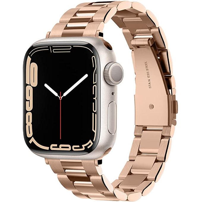 Stainless Steel Smart Watch Strap for Apple Watch Series 7, 45mm - Rose Gold