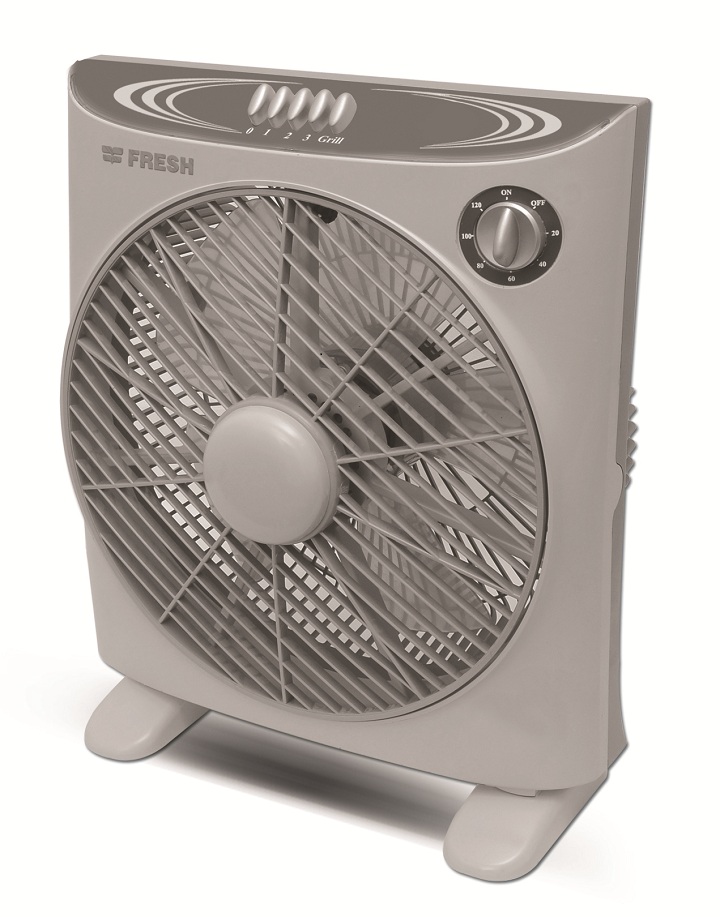 Fresh Amar Box Fan, Without Remote Control, 14 Inch - Silver