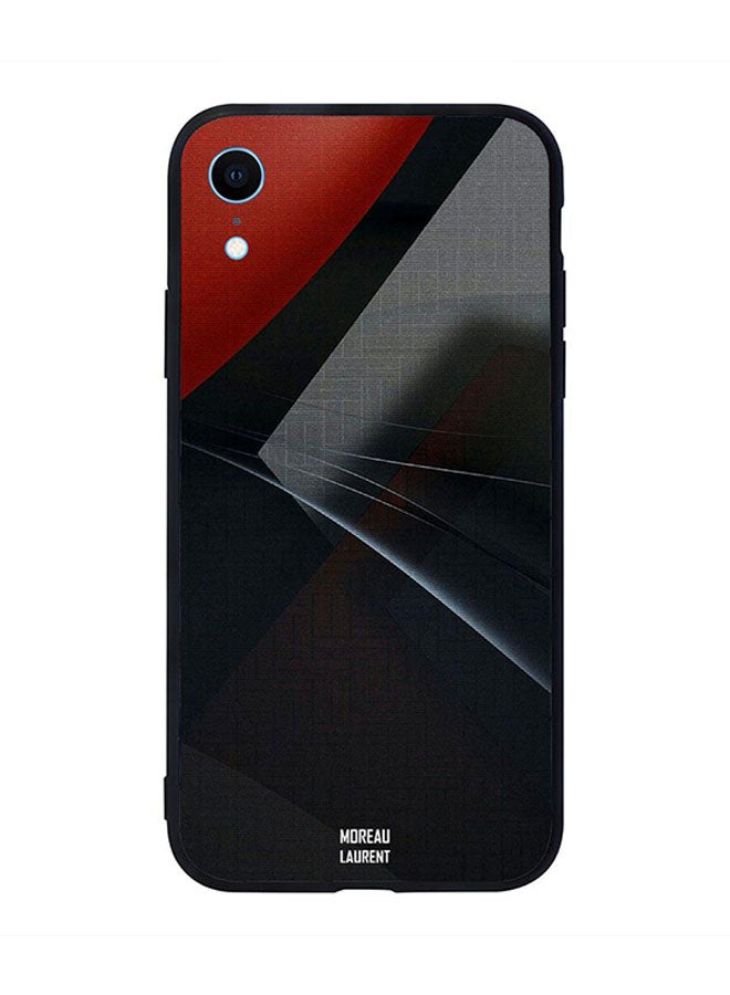 Red Grey & Black Cloth Texture Pattern Printed Back Cover for Apple iPhone XR