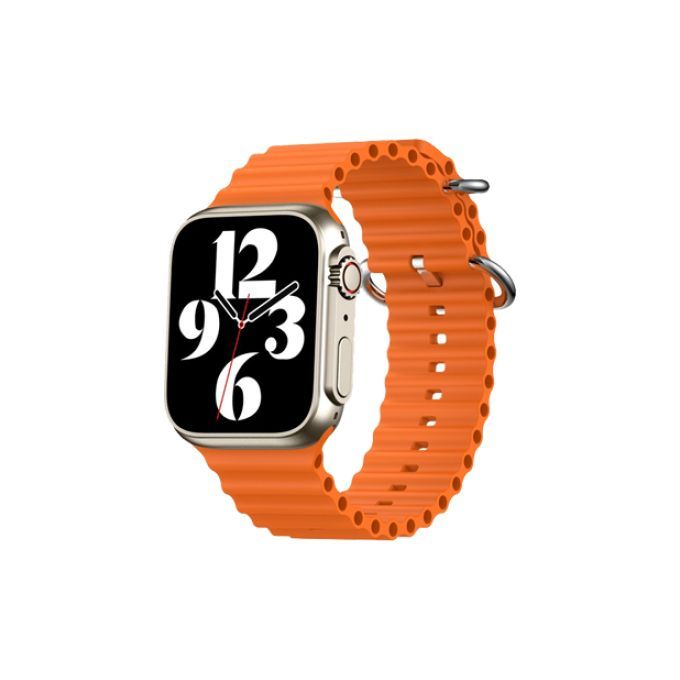 W O X9 Ultra Smart Watch Silver Case and Orange Strap Best price in Egypt B.TECH