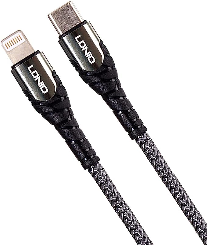 كابل USB فئة C الى لايتنينج لدنيو، 1 متر، رمادي - Ls111