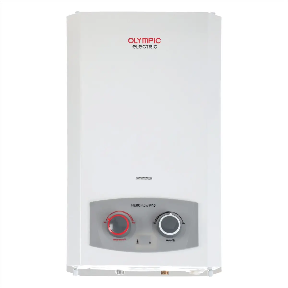 Olympic HeroFlow Gas Water Heater with Chimney, 10 Liters, White