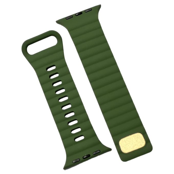 Silicone Smart Watch Strap for Apple Watch Series 4, 5, 6, 42mm, 44mm - Olive Green