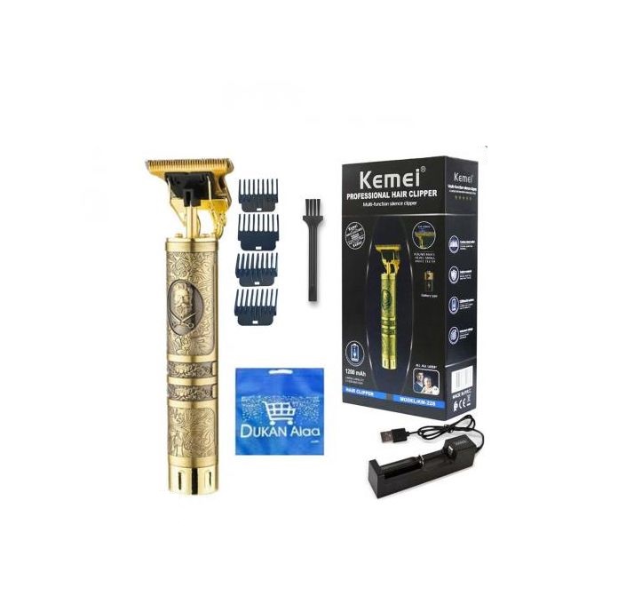 Kemei Hair Clipper, Gold - KM-228, with Gift Bag