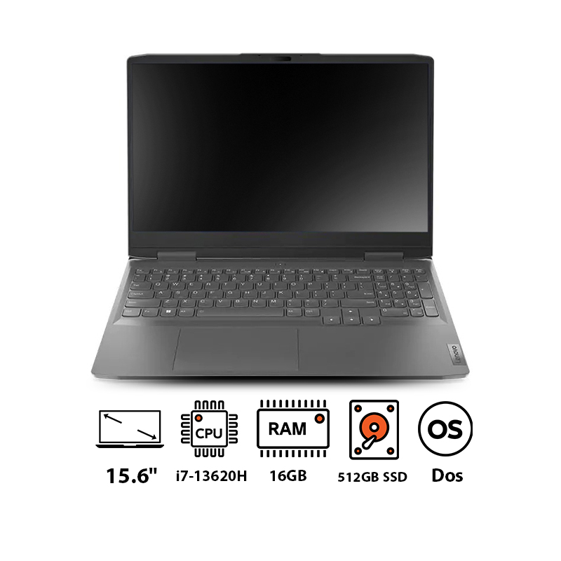 Lenovo LOQ Gaming Laptop, Intel Core i7-13620H, 512GB SSD M.2 2242 PCIe Gen4-4, 16GB RAM, 15.6 Inch FHD 144Hz, NVIDIA GeForce RTX 4050 6GB GDDR6, FREEDOS - Storm Grey
