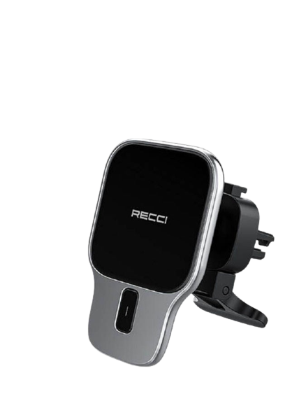 Recci Phone Holder with Wireless Charging, Grey - RHO-C15