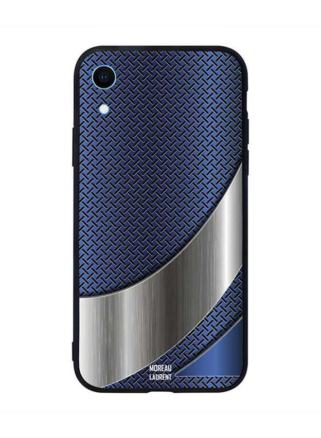 Grey Steel and Blue Printed Back Cover for Apple iPhone XR