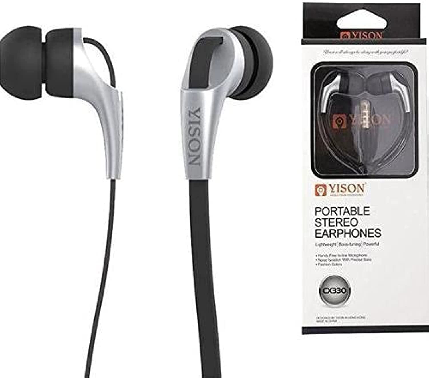 Yison In Ear Wired Earphone with Microphone, Black - Cx330