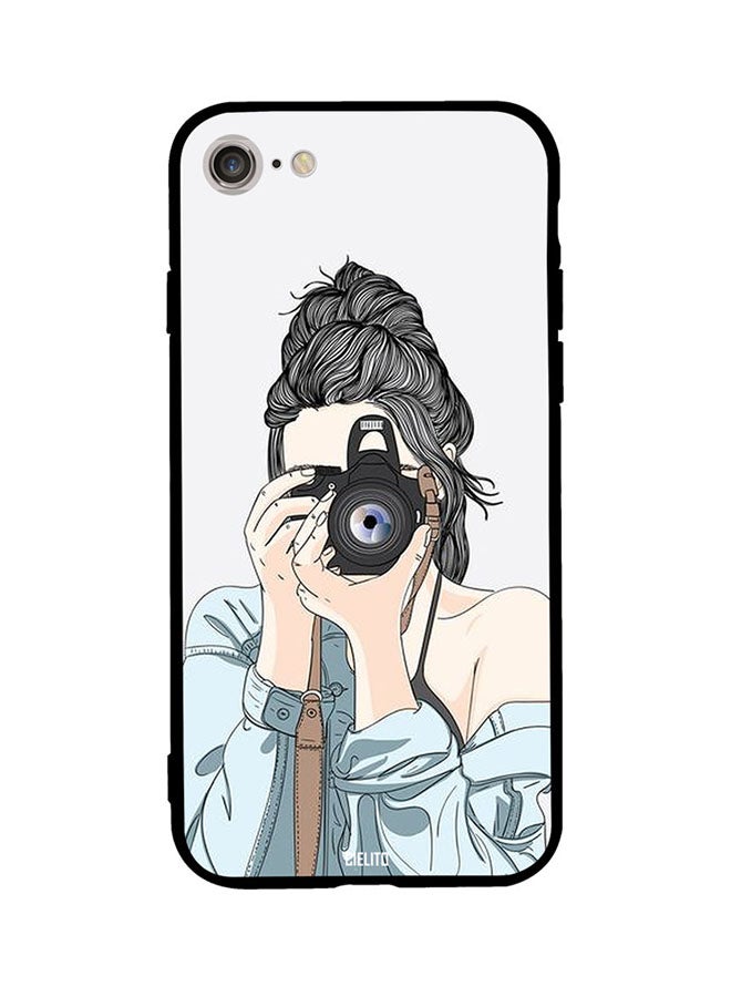 Girl Clicks Picture With Camera Printed Back Cover for Apple iPhone 7