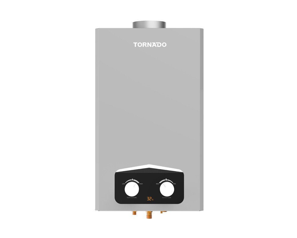 Tornado Gas Water Heater, 10 Liters, Silver - GHM-C10BNE-S